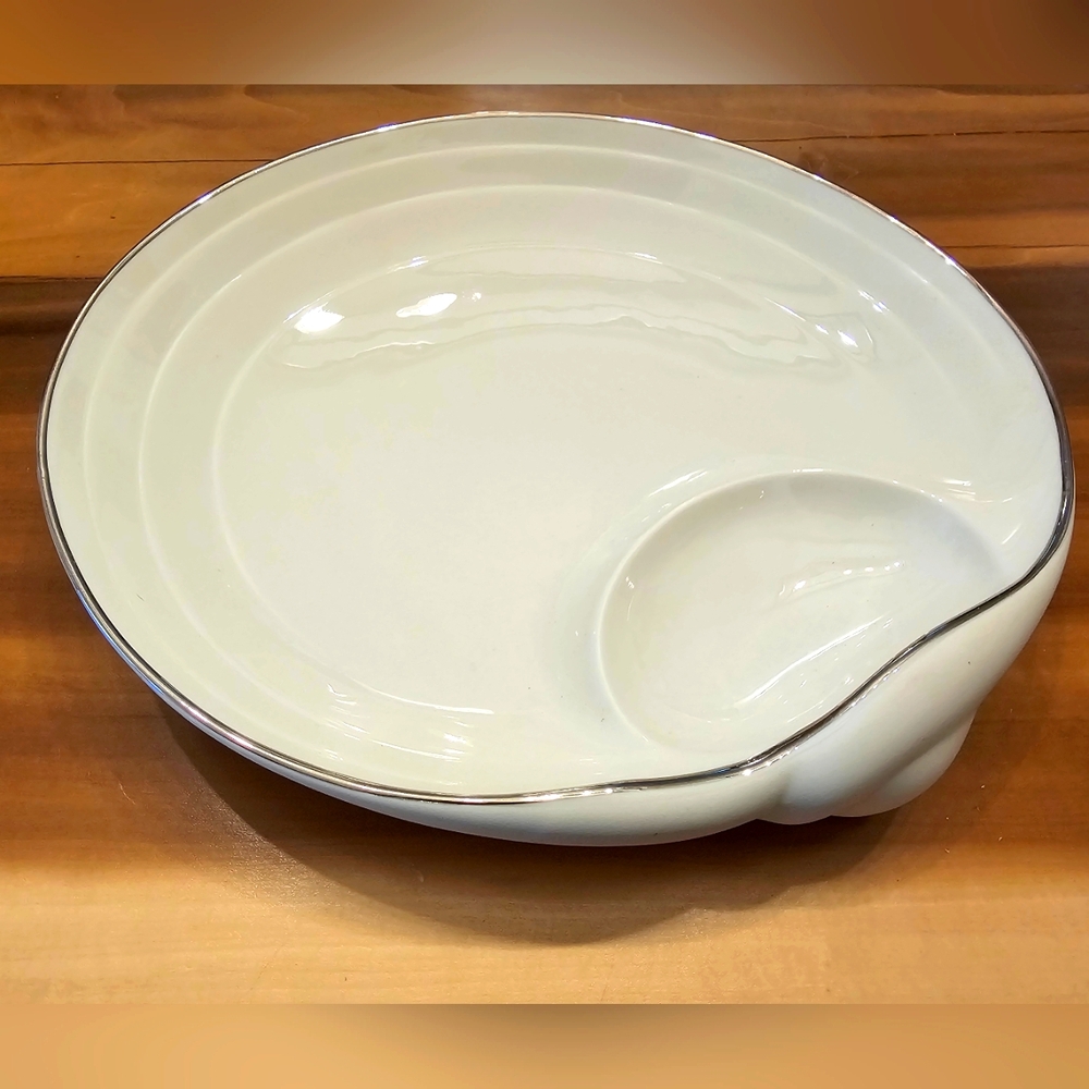 LENOX Sea, Sand and Sky Sea Shell Chip & Dip Serving Plate Heavy 12.25” W